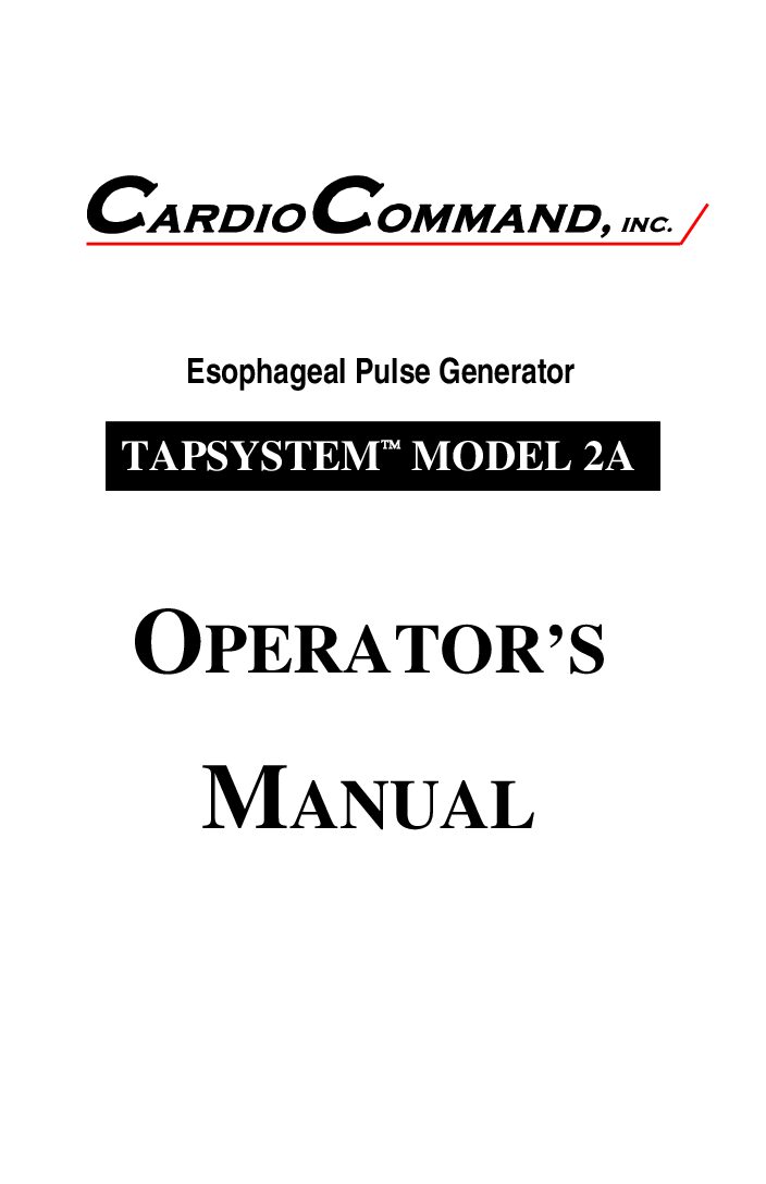 cardio-command-model-2a-operators-manual