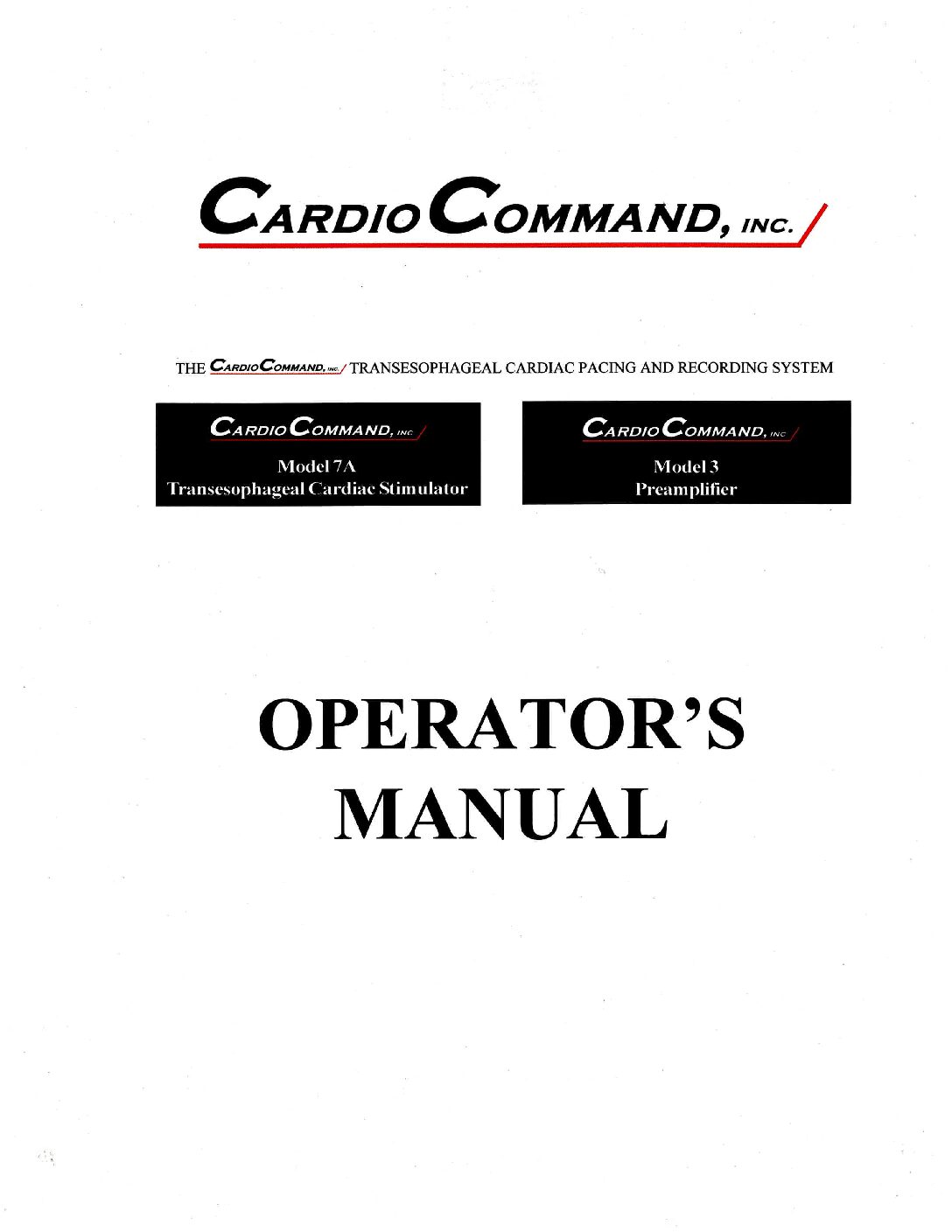 cardio-command-model-3-operators-manual